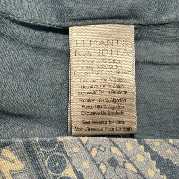 Hemant & Nandita Buckle Belt Studded Mini Skirt size Medium Powder Blue - Picture 9 of 12